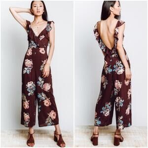 Show‎ Me Your Mumu Womens Bianca Roses Floral V-Neck Sleeveless Jumpsuit NEW